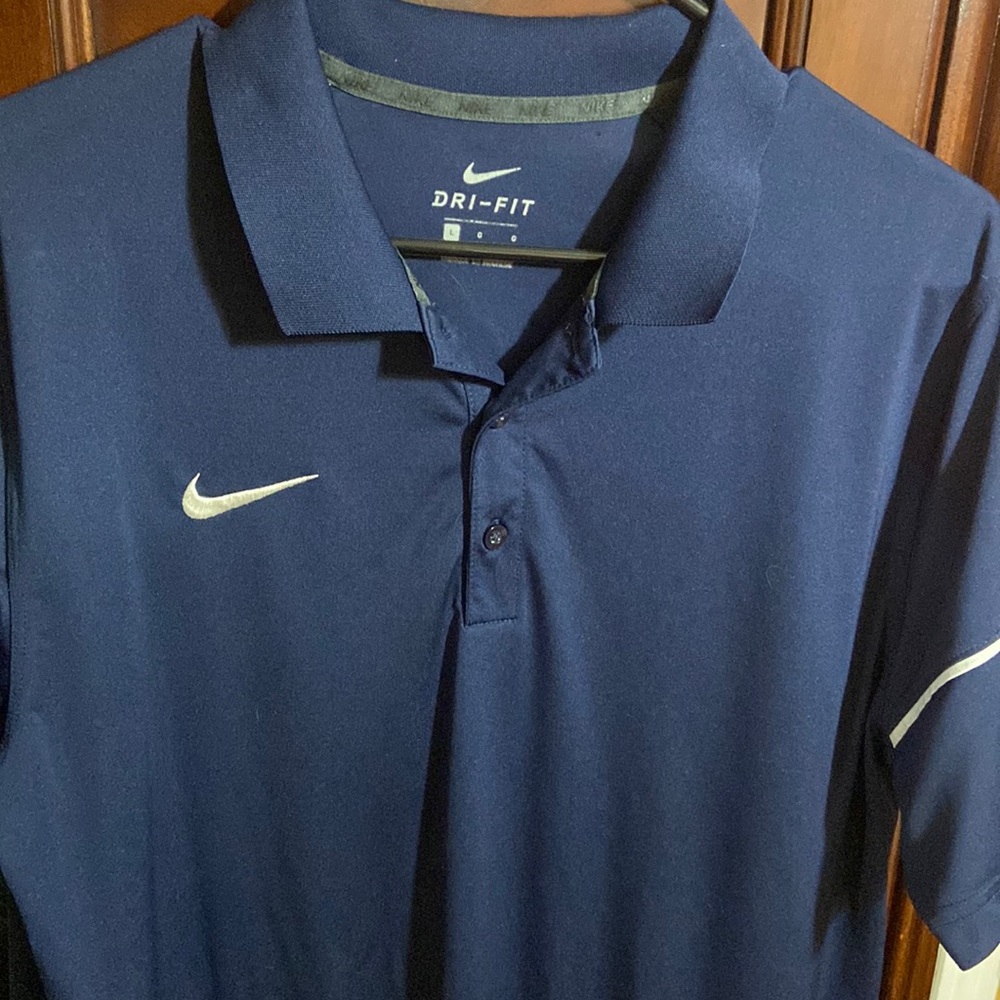 Nike Dri Fit Polo Size Large Navy